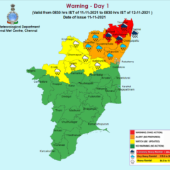 Weather Forecast For Tamilnadu And Puducherry For 11th Nov 2021
