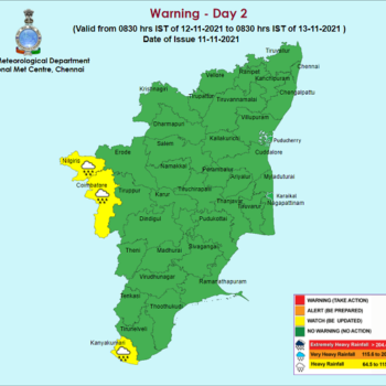 Weather Forecast For Tamilnadu And Puducherry For 12th Nov 2021
