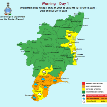 Weather Forecast For Tamilnadu and Puducherry for 30th Nov