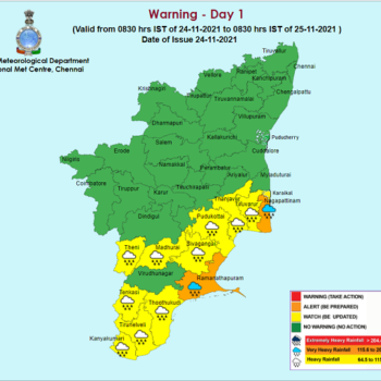 Weather Forecast For Tamilnadu and Puducherry for 25th Nov