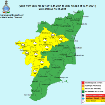 Weather Forecast For Tamilnadu And Puducherry For 16th Nov