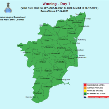 Weather Forecast For Tamilnadu and Puducherry for 8th Dec