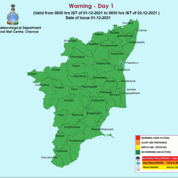 Weather Forecast For Tamilnadu and Puducherry for 2nd Dec