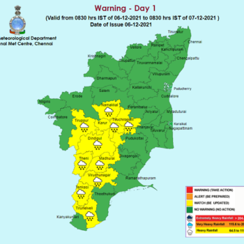 Weather Forecast For Tamilnadu and Puducherry for 7th Dec