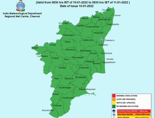 Weather Forecast For Tamilnadu and Puducherry for 10th Jan