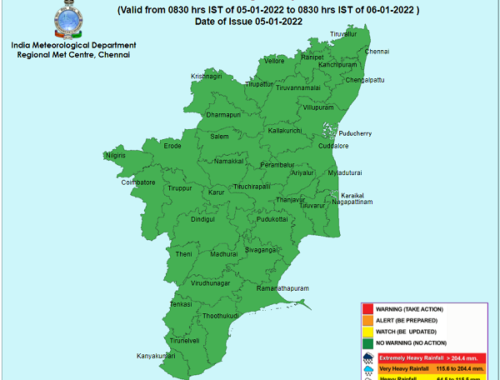 Weather Forecast For Tamilnadu and Puducherry for 5th Jan